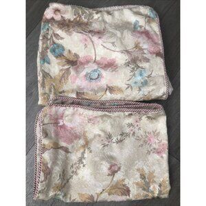 Croscill Standard Pillow Shams Floral Print Pastel Corded Chapel Hill Set Of 2